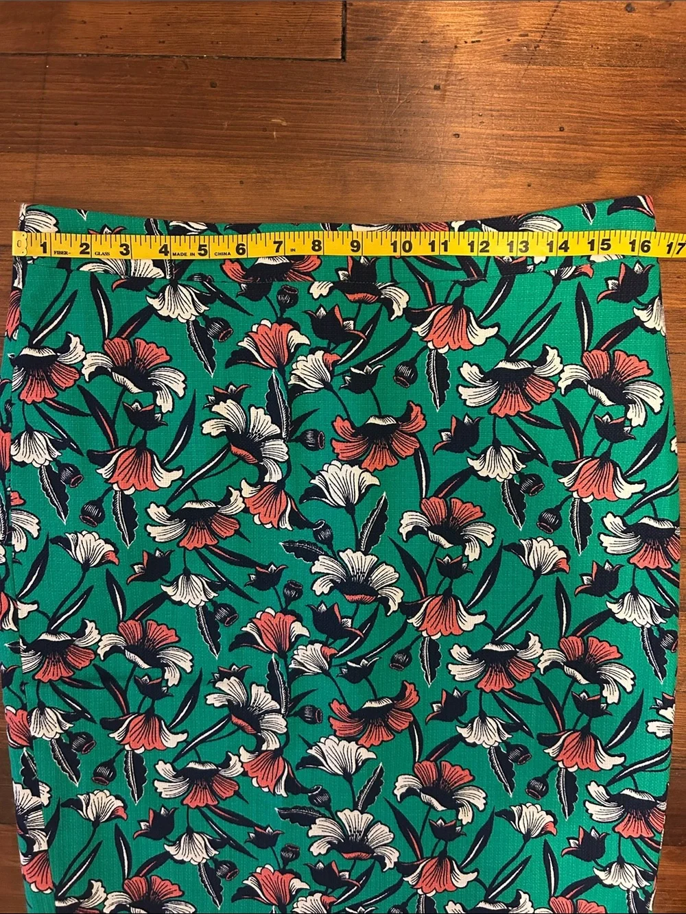 J. Crew Green Floral Print Pencil Skirt - 6, NWOT